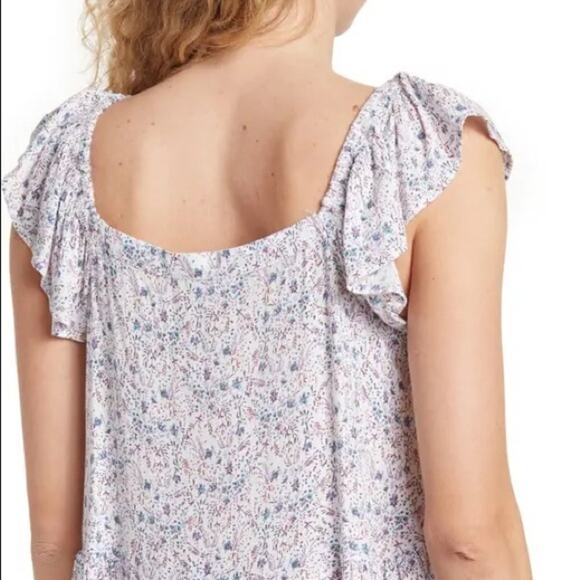 NWT Lucky Brand Phoebe Crochet Trim Sleeveless Top Lilac, Orange Small - Picture 2 of 9